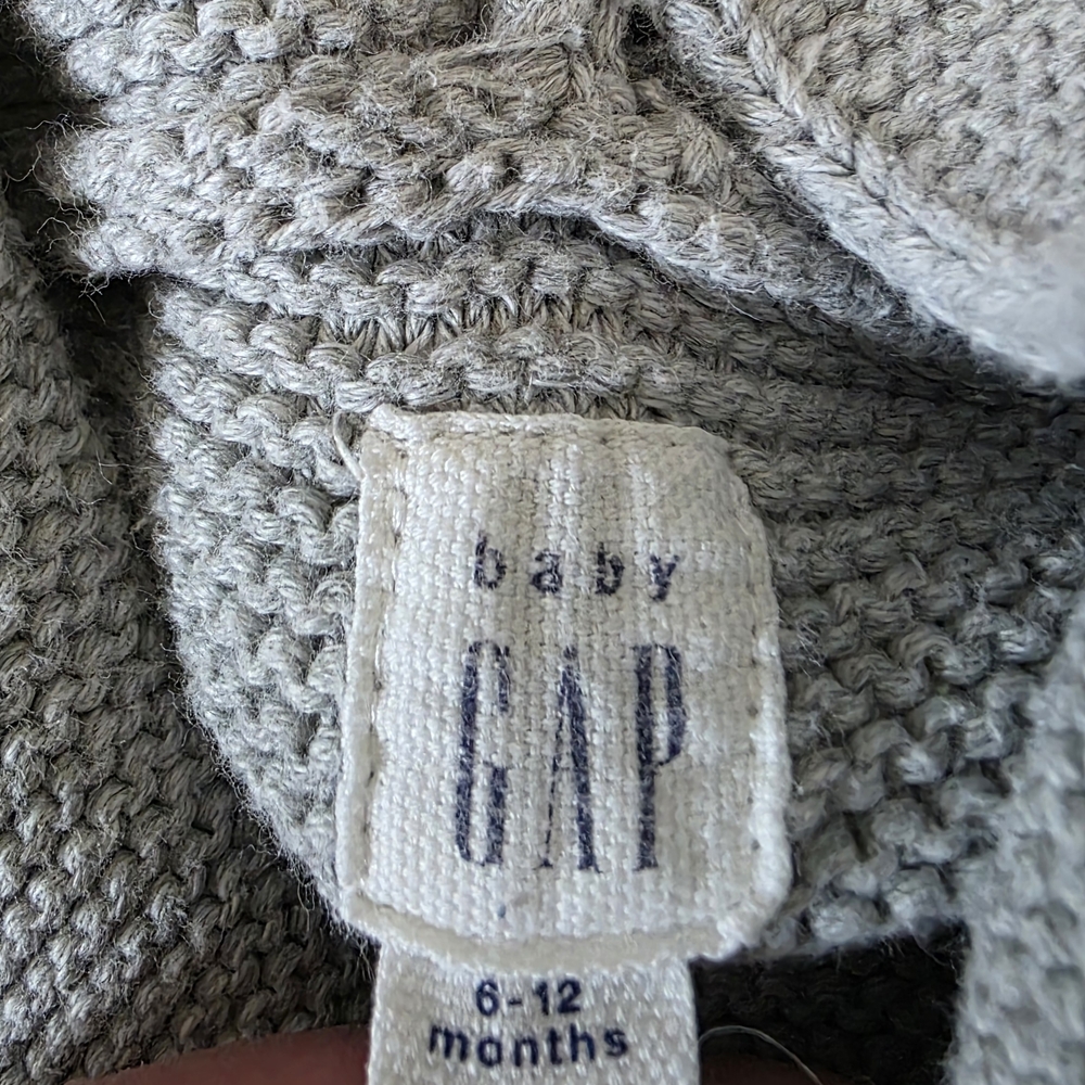 GAP Baby Knit Hooded Cardigan - Light Gray - Picture 3 of 10